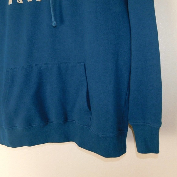 Ariat Real Hoodie Women L Teal Graphic Logo Pullover Sweatshirt Pocket Workwear - Picture 6 of 8